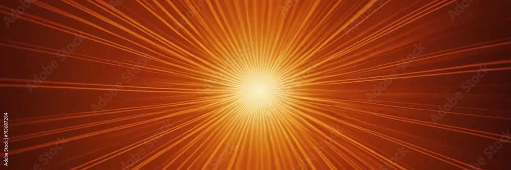 Poster radiant orange and yellow burst radiates from the center, creating dynamic and energetic visual effe