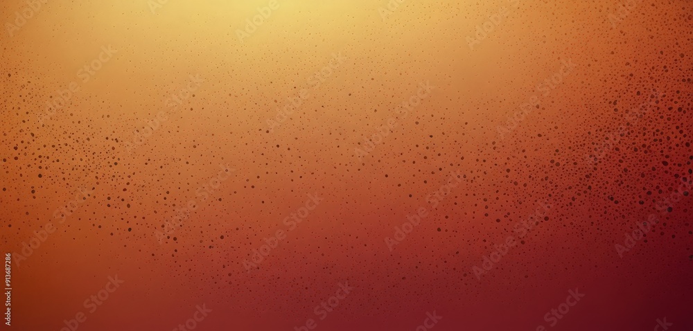 Poster gradient background with warm orange and red hue, featuring small black dots scattered throughout, c
