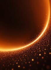 digital black and orange celestial body, possibly planet or star, with glowing ring light around it, set