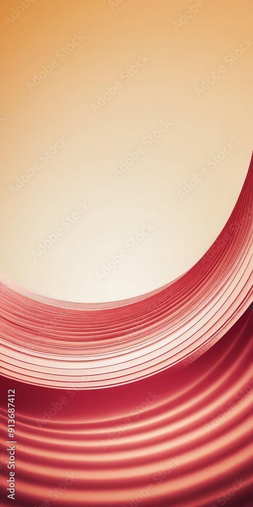 Poster gradient background transitions from warm orange to soft pink, with curved wave-like pattern in the