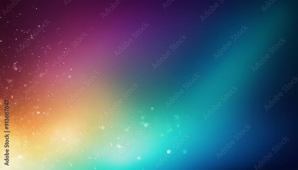 Poster gradient background transitions from purple to blue, with small white dots scattered throughout, cre