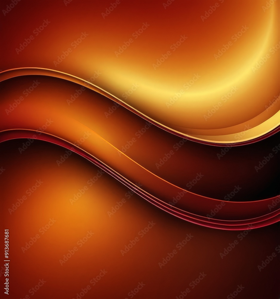 Poster gradient background with warm hues orange and brown, featuring wavy lines and subtle gradient effect