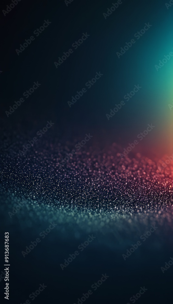 Poster gradient blue, green, and red lights creates mesmerizing pattern on dark background, with subtle gra