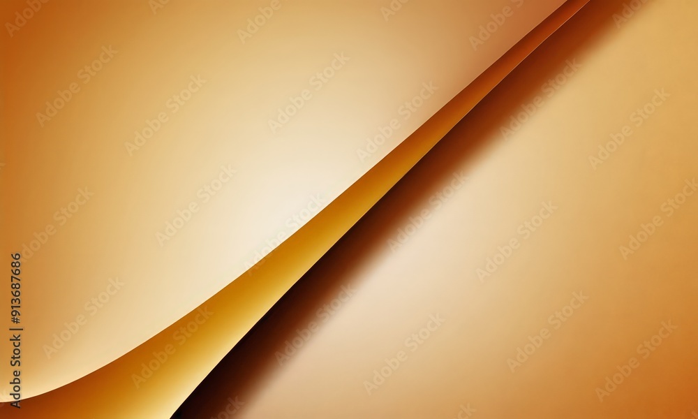 Poster diagonal line gold and orange hues creates dynamic visual effect, with the line curving across the i