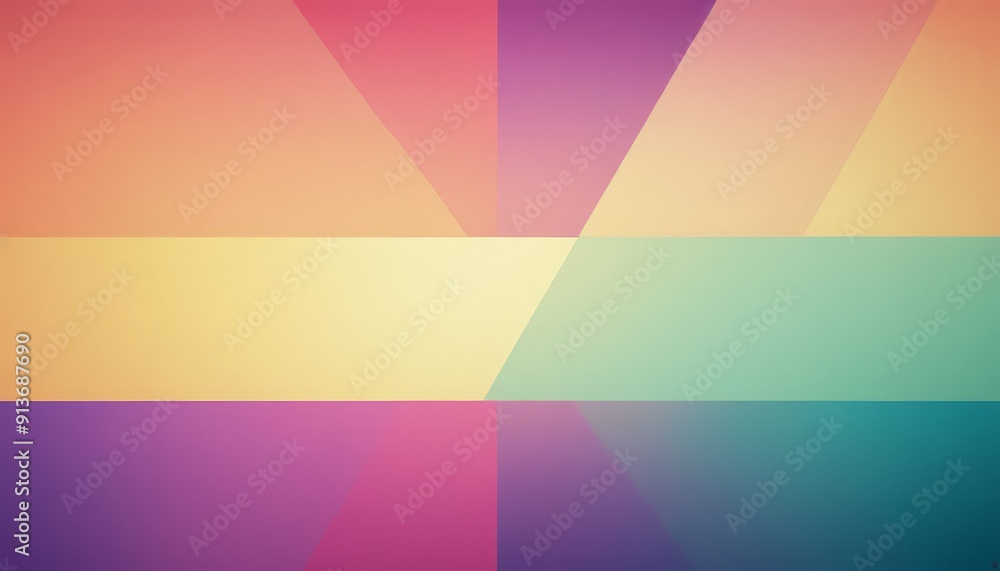 Aufkleber vibrant abstract composition features overlapping triangular shapes in gradient warm hues, transitio