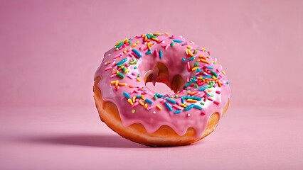 Doughnut pictures that look delicious, high definition doughnut pictures, doughnut copy space, donut on a monochrome background