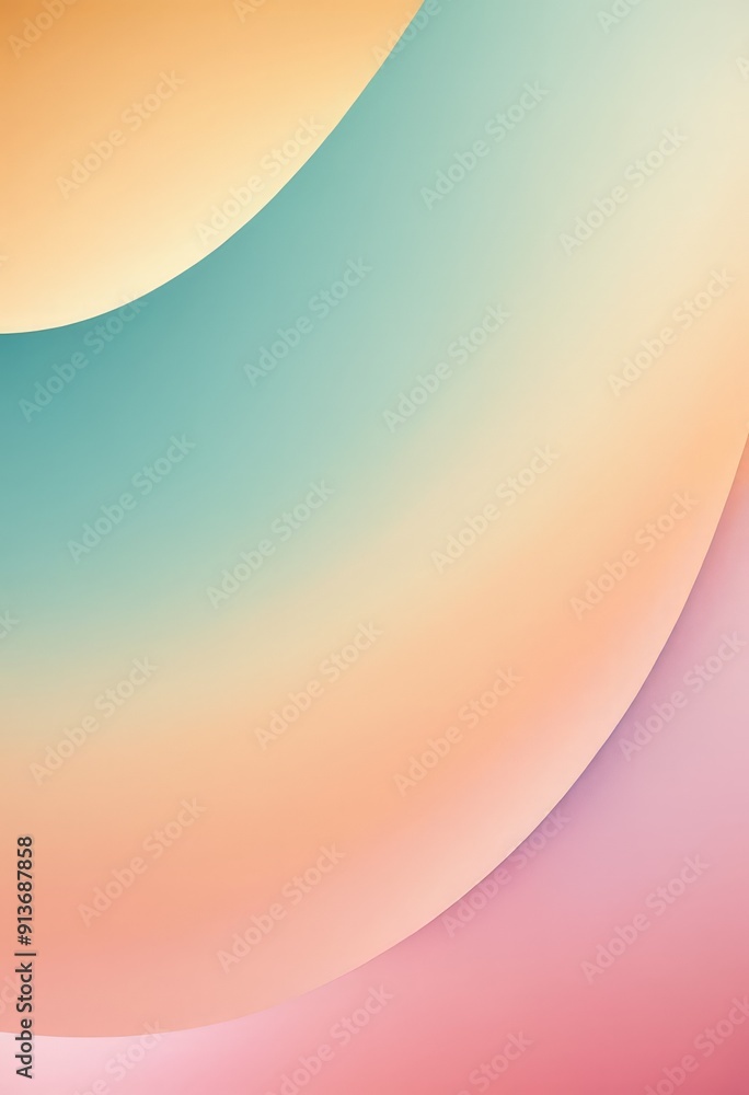 Poster gradient background transitions from soft pink at the top to vibrant orange and green at the bottom,