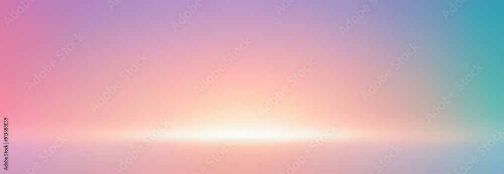 Poster gradient background transitions from pink to blue, with bright white light at the center, creating s