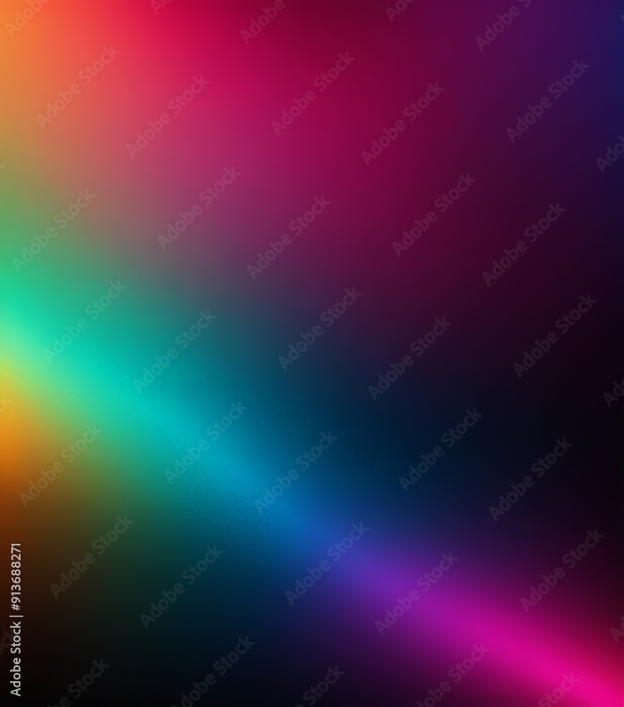 Poster gradient background with vibrant rainbow-like pattern, transitioning from red to orange, yellow, gre
