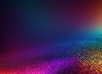 gradient background transitions from dark blue to deep purple, with subtle gradient pink, orange, and yellow