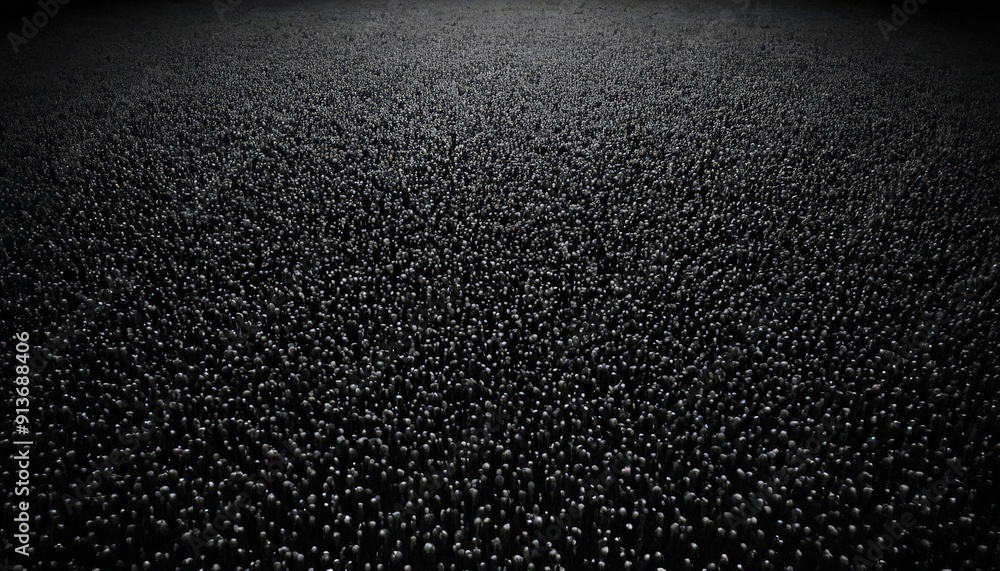 Poster black and white photograph carpeted floor, with gradient light and shadow creating sense depth and t