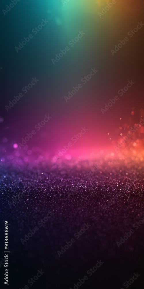 Poster gradient background transitions from blue to purple, with gradient orange and pink at the bottom, cr