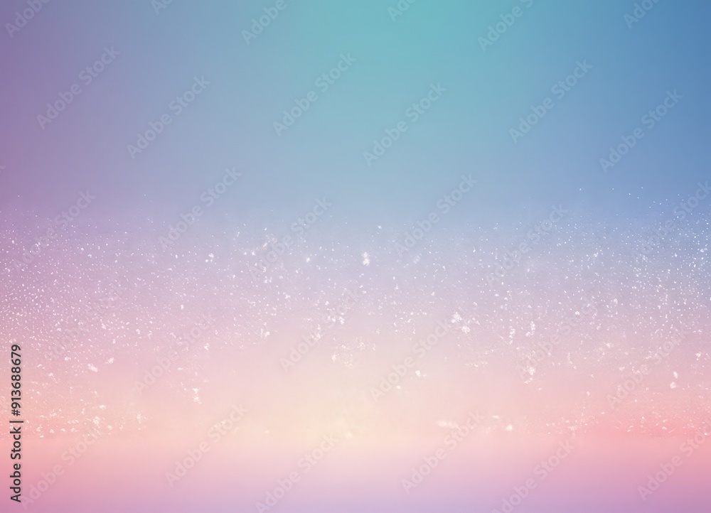 Poster gradient background transitions from deep blue at the top to soft pink at the bottom, with small whi