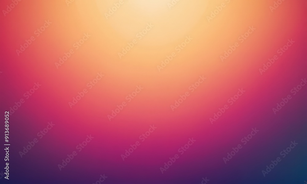 Poster gradient background transitions from warm orange to deep purple, with bright light source at the top