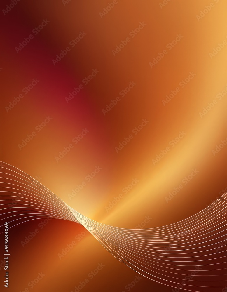 Poster abstract featuring gradient warm orange and red hues, with wavy, undulating pattern and subtle gradi