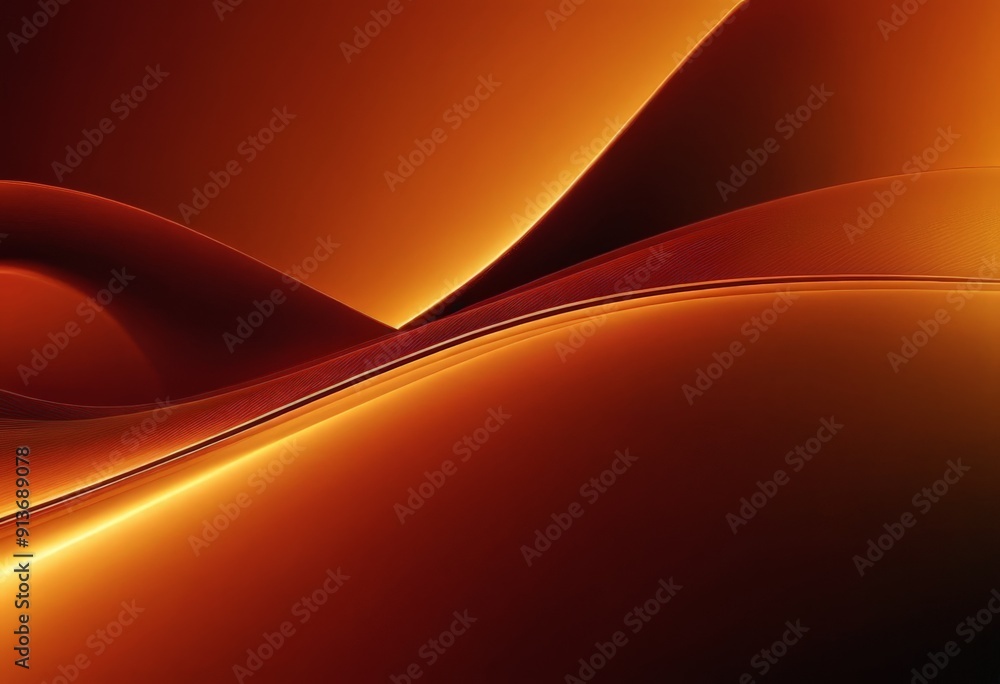 Poster close-up view vibrant abstract design, featuring gradient orange and red hues, with curved line and 