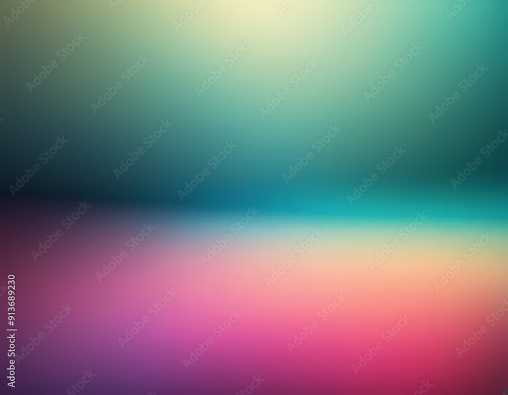 Poster gradient background transitions from green to blue to pink, creating visually striking and abstract