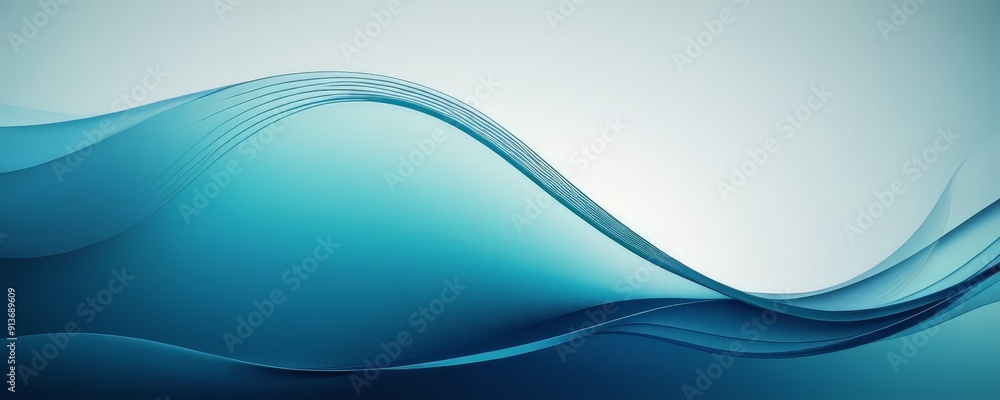 Poster digital wave-like pattern in shades blue and white, with gradient effect transitioning from light to
