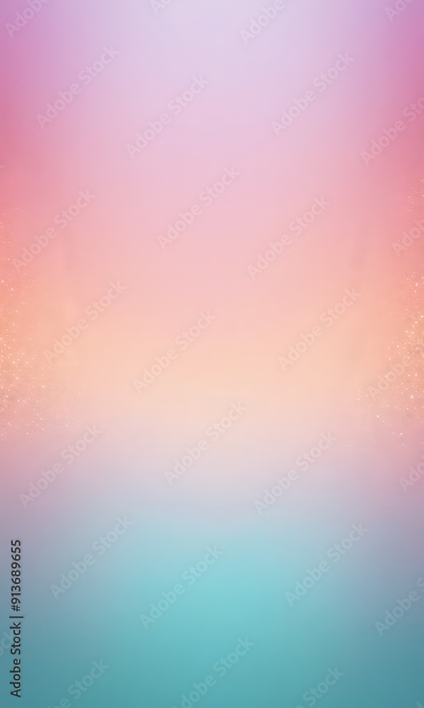 Poster gradient background transitions from pink to blue, with subtle speckled texture on the left side.