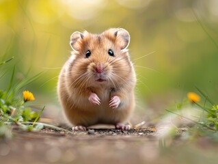 hamster isolated on summer background