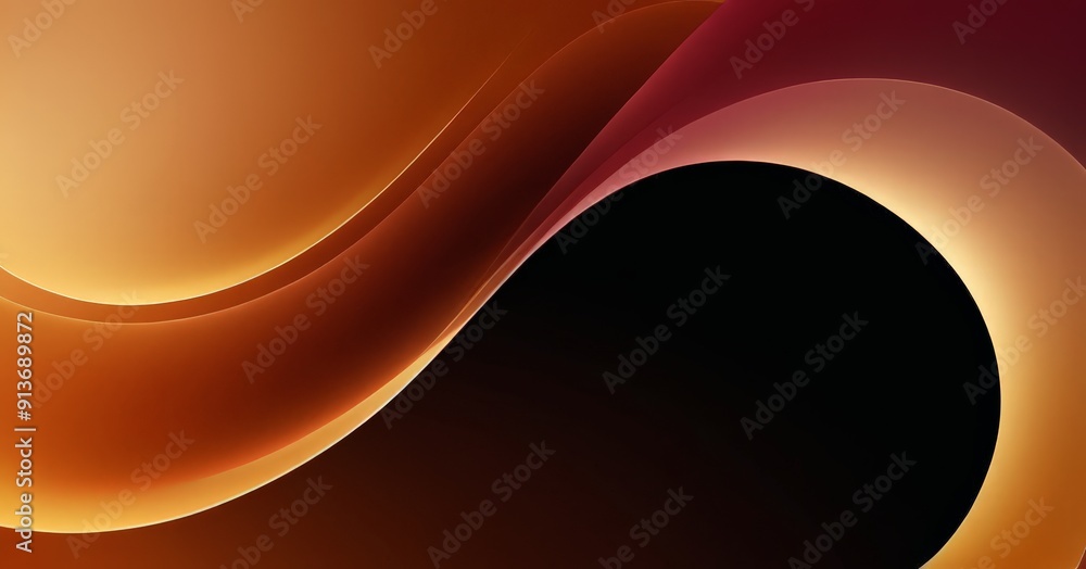 Poster digital wave-like pattern in shades orange, red, and black, with gradient effect transitioning from 