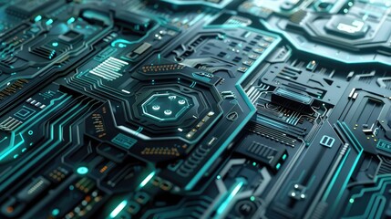 Fototapeta premium Abstract Futuristic Circuit Board for your background business, poster, wallpaper, banner, backdrop, greeting cards, and advertising for business entities or brands.