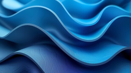 Fototapeta premium Abstract Blue Waves Flowing Smoothly Over Each Other in a Creative Design