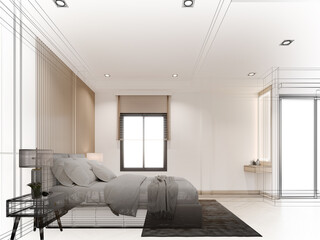 3d rendering  of interior bedroom