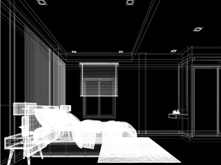 3d rendering  of interior bedroom
