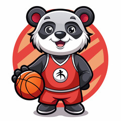 Obraz premium panda basketball cartoon maskot