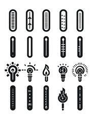 Fototapeta premium A Collection of Black and White Thermometer Icons, generative ai image