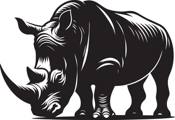 Rhino Silhouette isolated on white background Minimalist rhino vector shape 