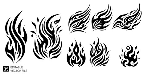 Tribal flame tattoo graphic design