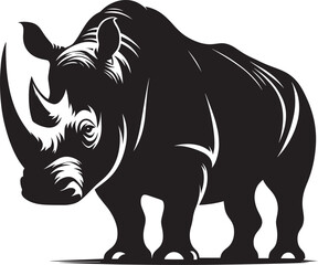 Rhino Silhouette isolated on white background Minimalist rhino vector shape 