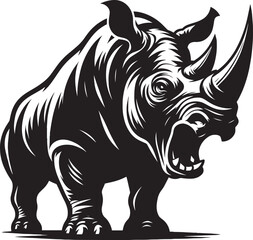 Rhino Silhouette isolated on white background Minimalist rhino vector shape  © Md Hasan