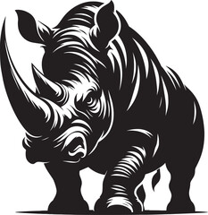 Rhino Silhouette isolated on white background Minimalist rhino vector shape 