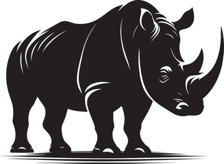 Rhino Silhouette isolated on white background Minimalist rhino vector shape 