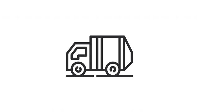 Animated garbage truck icon