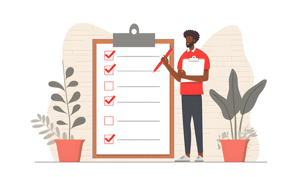 KYC Compliance for Businesses, A businessperson reviewing a document with a KYC checklist overlay on top design