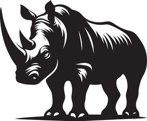 Rhino Silhouette isolated on white background Minimalist rhino vector shape 