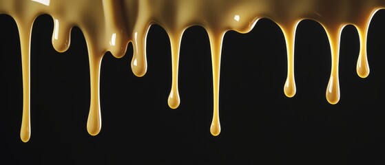 overlay of dripping wax, on black background, Generative AI