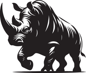 Rhino Silhouette isolated on white background Minimalist rhino vector shape 