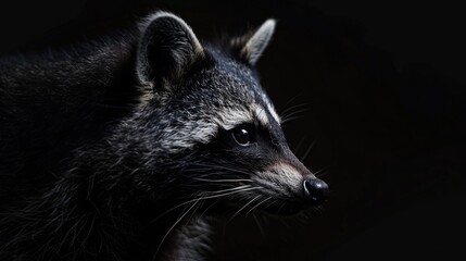 Close-up Portrait of a Raccoon