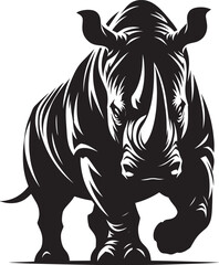 Rhino Silhouette isolated on white background Minimalist rhino vector shape 