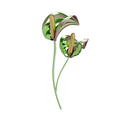 green plants 3d illustration