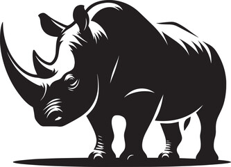 Rhino Silhouette isolated on white background Minimalist rhino vector shape 