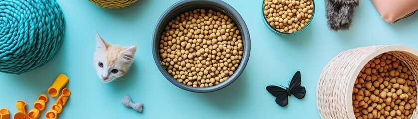 Pet accessories including bowl dry feed and toys 