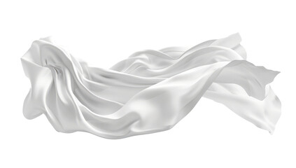 Floating elegant white fabric, cut out	