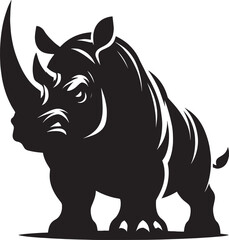 Rhino Silhouette isolated on white background Minimalist rhino vector shape 