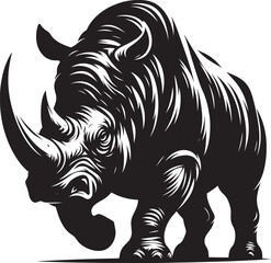 Rhino Silhouette isolated on white background Minimalist rhino vector shape 